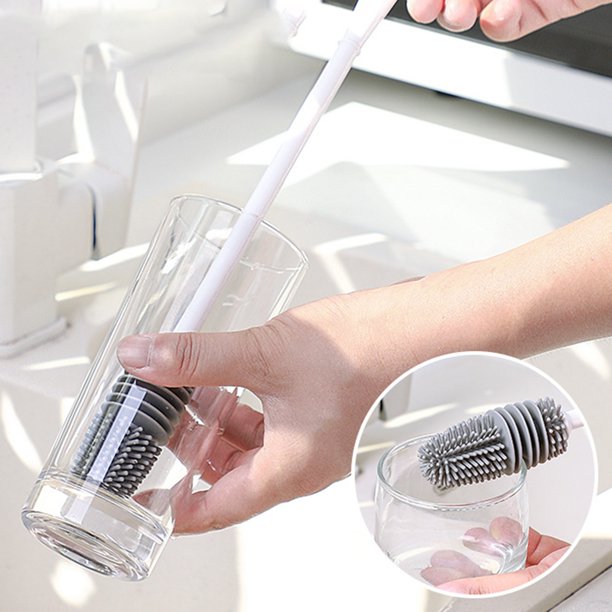 Cup Brush Labor saving 360 Degrees Rotating Bottle Scrubber Silicone Brush