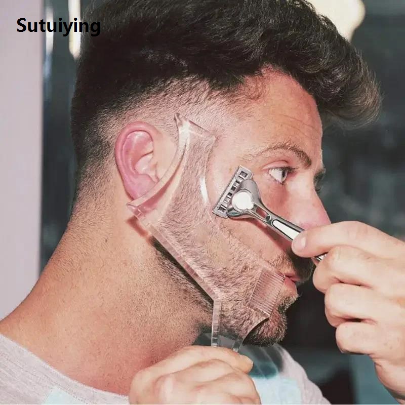 Sutuiying 1PC Men Beard Styling Template Stencil Beard Comb for Men Lightweight 【2025 Version】 and Flexible Fits All-In-One Tool Beard Shaping Tool