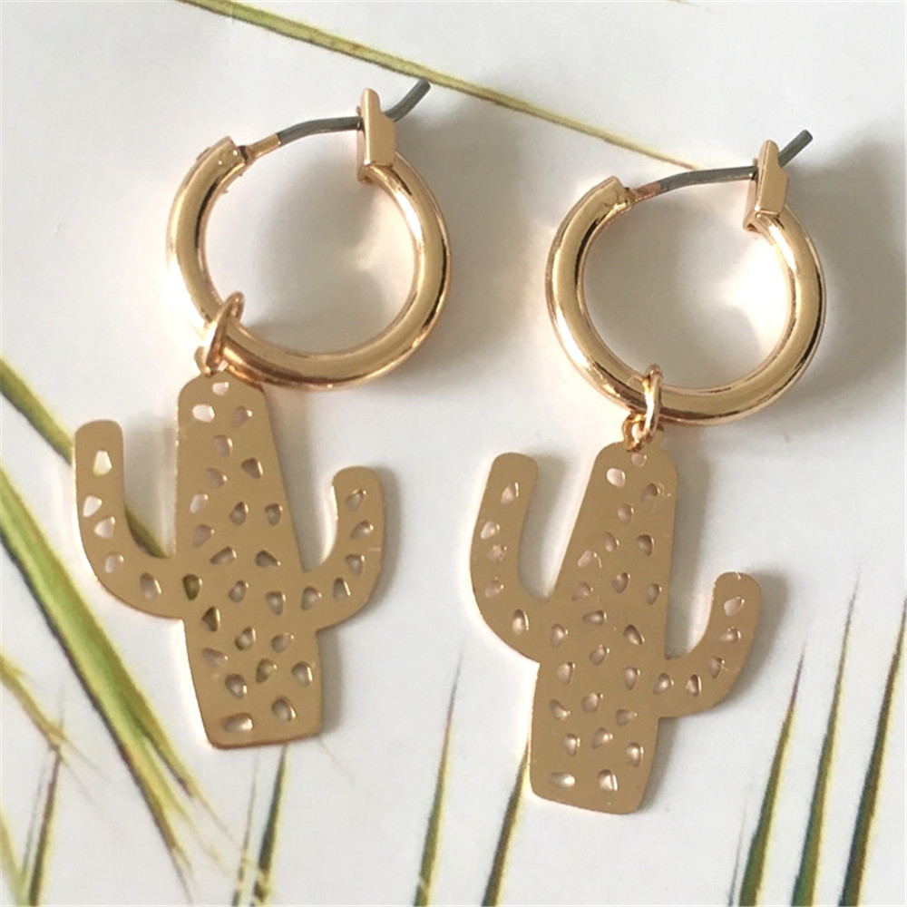 【Happy LifeStore】Fashion plants earrings female Classic beautiful cactus Cute earrings for wo jewelry