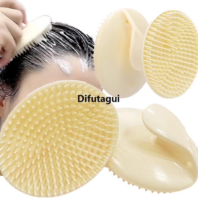 Difutagui Hair Scalp Massager Shampoo Brush Dandruff Treatment Fashion Soft Bristles Scalp Scrubber for Both Wet Dry Hair