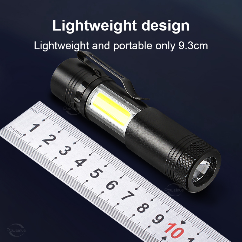 Profesional 2000LM Mini Portable Flashlight Rechargeable 14500 Torch High Power LED Flash COB Waterproof 4 Modes Flashlights Fishing Lantern