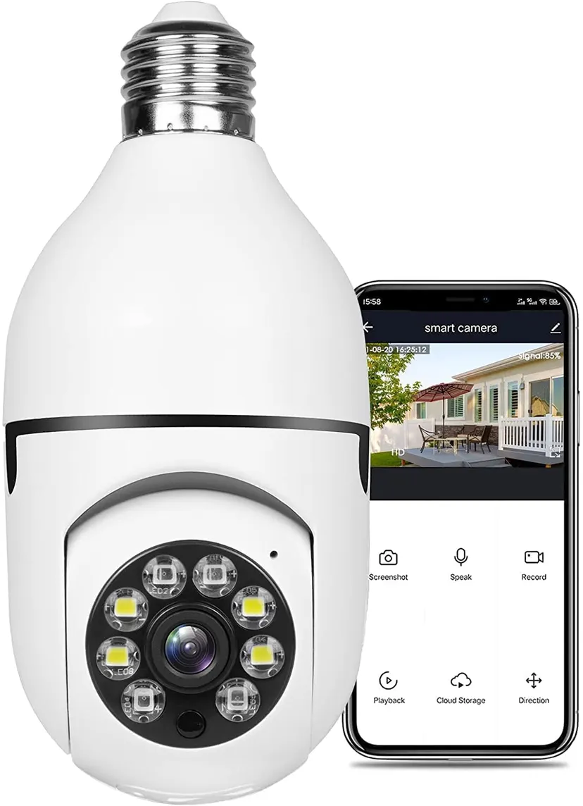 Bulb Camera 360-Degree Motion Detection 1080P WiFi Smart Home Surveillance CCTV