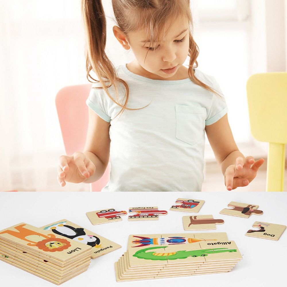 Animals Theme Wooden Material Kids Wooden Puzzle Cartoon Design Tangram Shape Animals Puzzle Game Jigsaw Type Educational Function Educational Jigsaw Toys Early Education