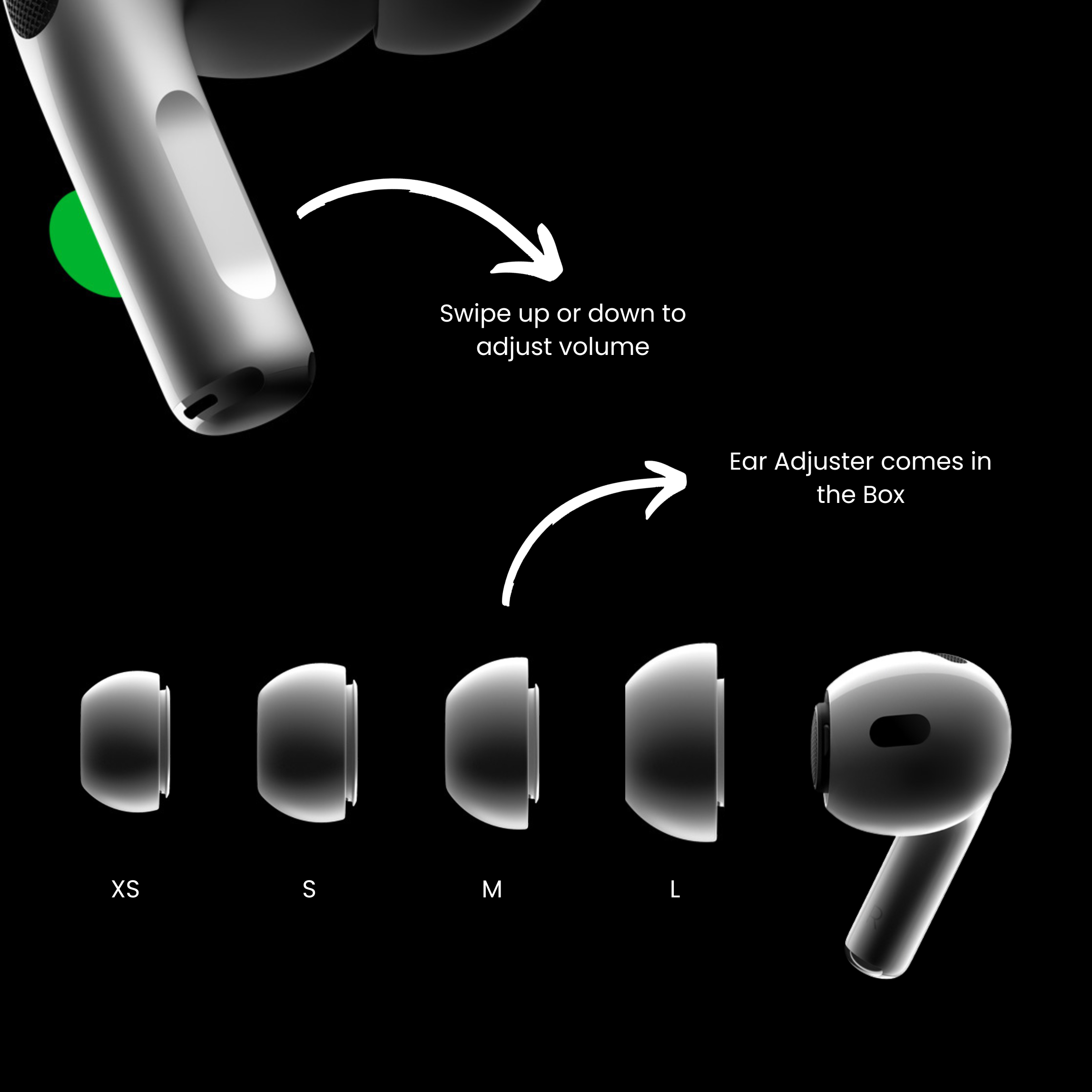 HOT Zylon EZone AirPods Pro 2 Wireless Earbuds with ANC and Charging Case for iPhone Android
