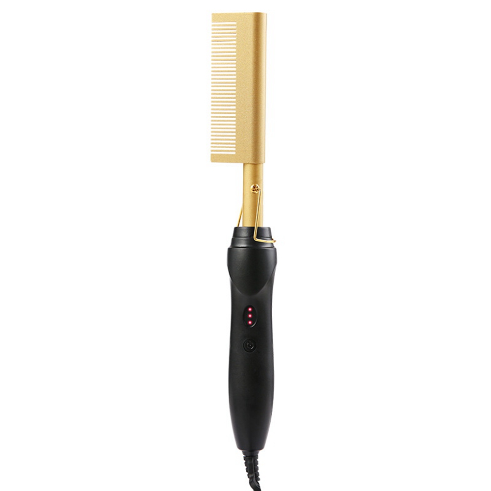 Hot Comb Electric Straight Comb Hair Curler Hair Straightener Curling Iron Hair Curler Comb Hair Tools,EU Plug