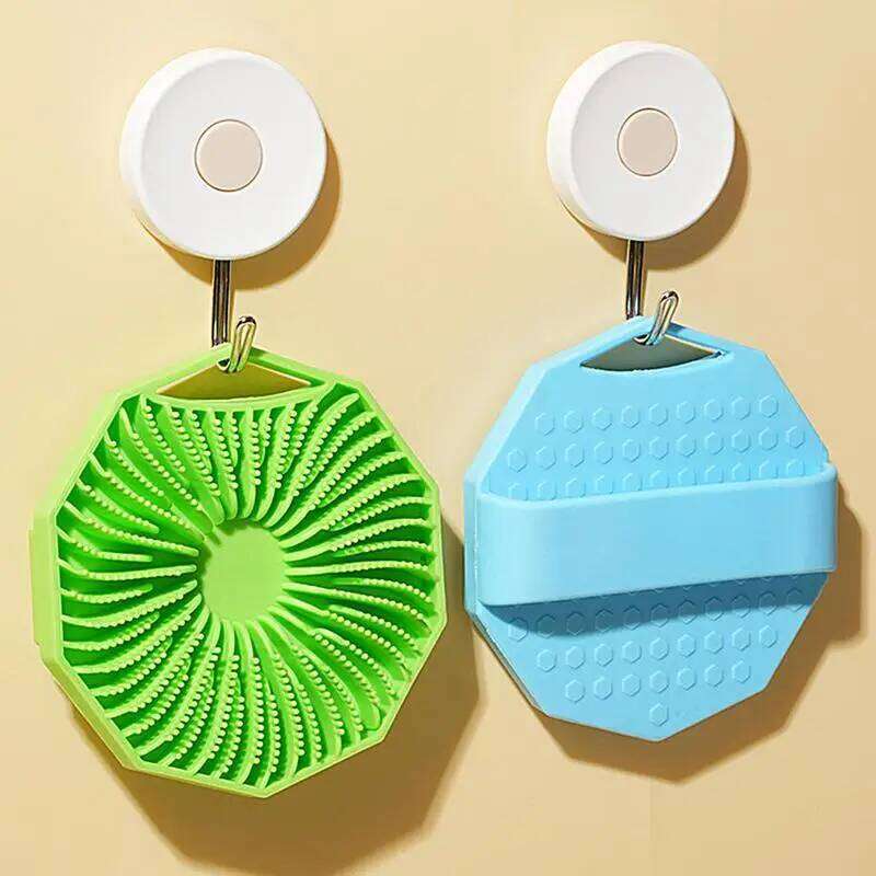 Body Wash Scrubber Shower Sponge 2 Pieces Silicone Loofah Massager Cleaning Brush Bathroom Accessories