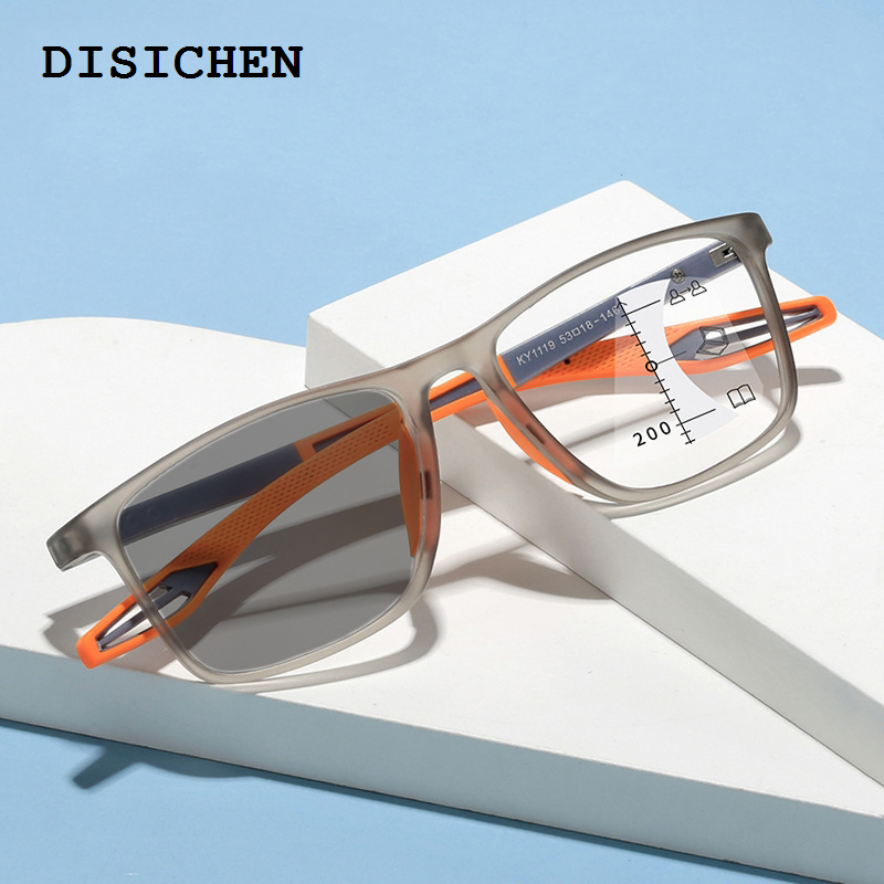 DISICHEN New Luxury Diamond Cutting Photochromic Reading Glasses Men Business Rimless Eyeglasses Women Color Changing Presbyopia Eyewear