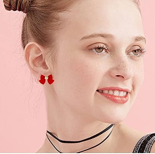 Earrings for Women Silver Needle Stylish Fashionable Delicate Dainty Simple Tiny Bow Tie Ribbon Stud Earrings