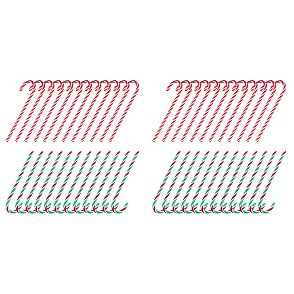 96Pcs Christmas Plastic Fake Candy Canes Twisted Crutch for Christmas Tree Hanging Decorations