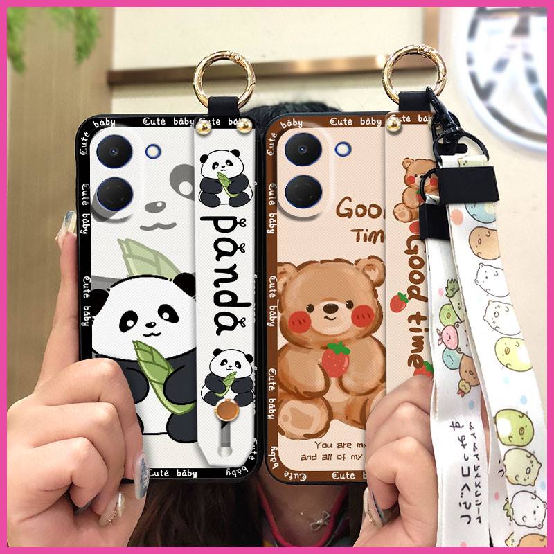 Shockproof Kickstand Phone Case For Tecno Spark GO3/POP20 4G Wristband Durable Anti-knock Soft case Silicone Waterproof
