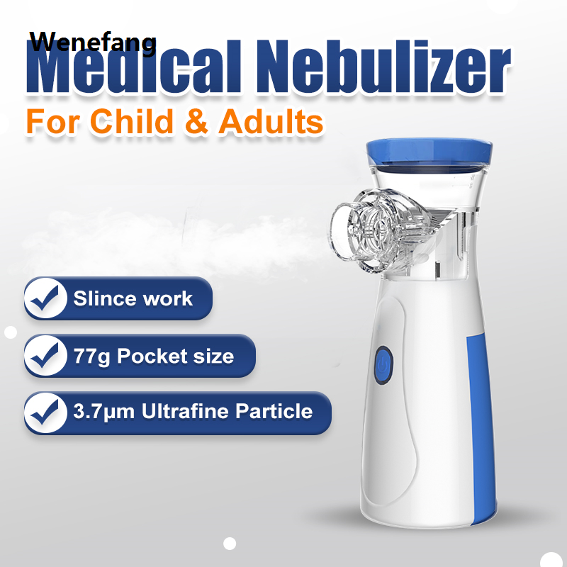 Wenefang JUSTLANG Handheld Nebulizers Ultrasonic Atomizers Recharge Portable New Mute Asthma Inhaler Mini Nebulizer For Adults Children