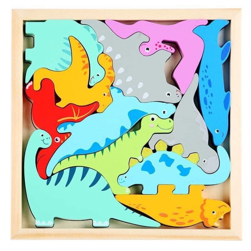 Wooden Food Puzzle 3D Montessori Blocks - Educational Toy for Toddlers - Shape Sorting & Learning Game - Early Development Toy