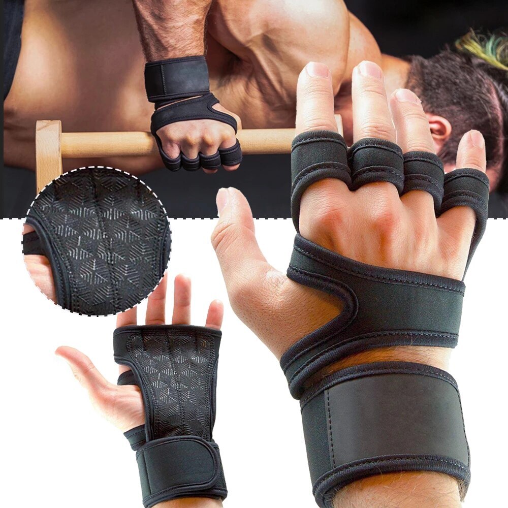 Gym Gloves with Wrist Wrap, Full Protection, Super Breathable Weight Lifting Workout Gloves Exercise Cross Training Cycling for Women and Men (LARG)