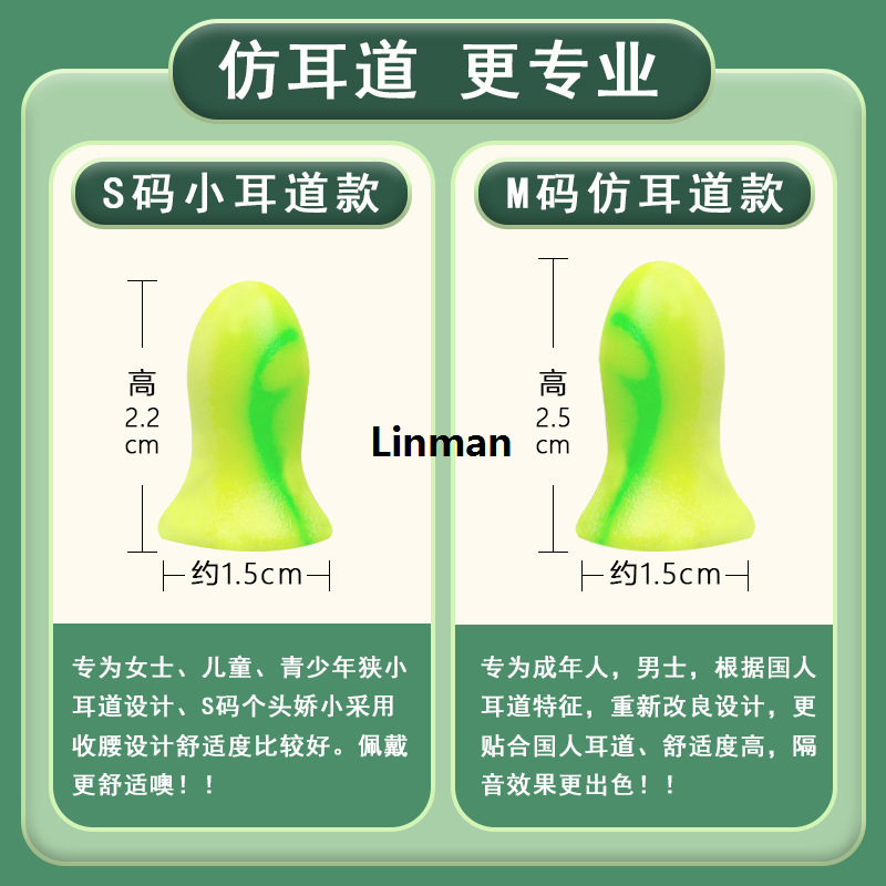 Linman Wholesale Static Sleep Dormitory Silent Noise Earbuds Hot Selling World2025 New wide【】Anti-Ultra Sleep Complete Noise Reduction Night School Anti-Noise