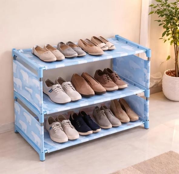 3 Tier Plastic Storage Shelf, Shoe Rack