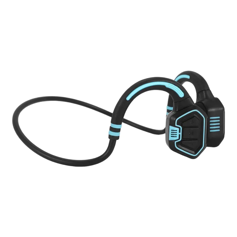 Bone Conduction Headphones IP68 Waterproof Bluetooth 5.1 Open Ear Wireless Sports Headphones for Running Swimming Blue