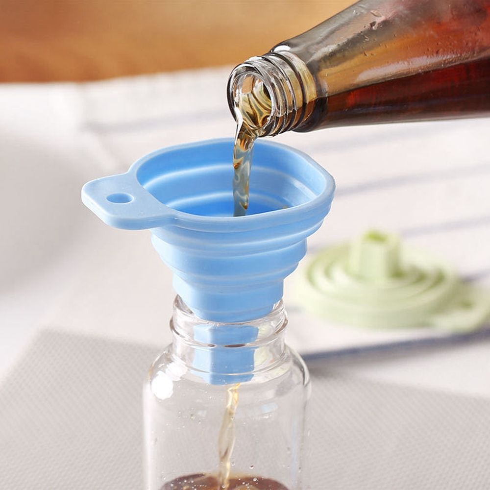 Be Hung Portable Collapsible Household Utensils Folding Silicone Liquid Dispensing Funnel Funnel Kitchen Tool Hopper