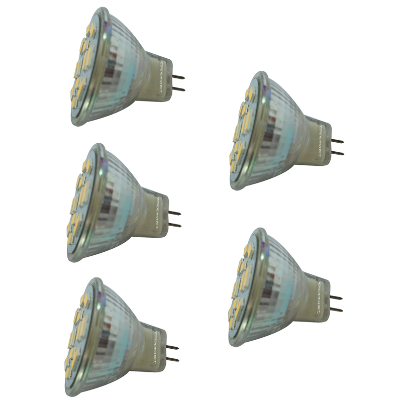 fasdaga 5X 6W GU4(MR11) LED Spotlight MR11 12 SMD 5730 570 DC 12V, Warm White