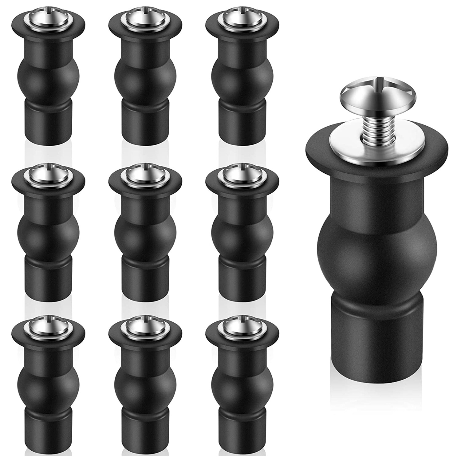 NAMUNY 10 Pieces Toilet Seat Screws Universal Toilet Expanding Screws Toilet Seat Hinge Bolt Replacement Rubber Blind Hole