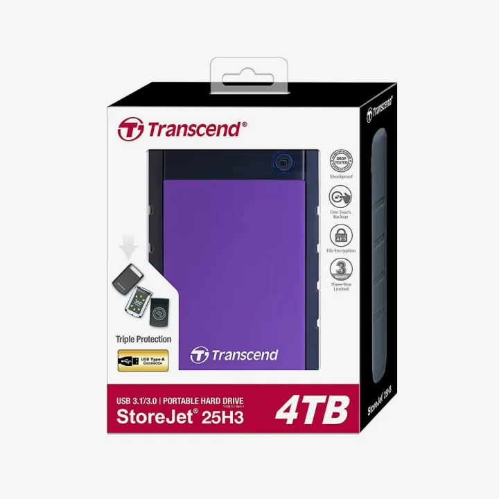 Transcend StoreJet 4TB USB 3.1 Portable Hard Drive