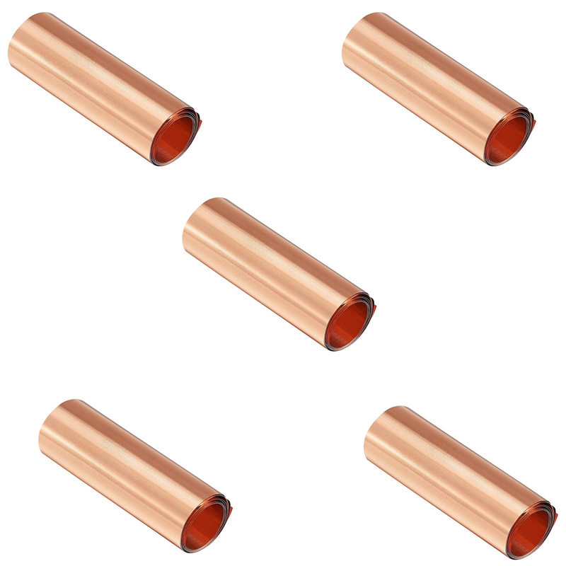 fasdaga 5X Copper Sheet Roll, Metal Foil Plate 1000mm X 100mm X 0.01mm
