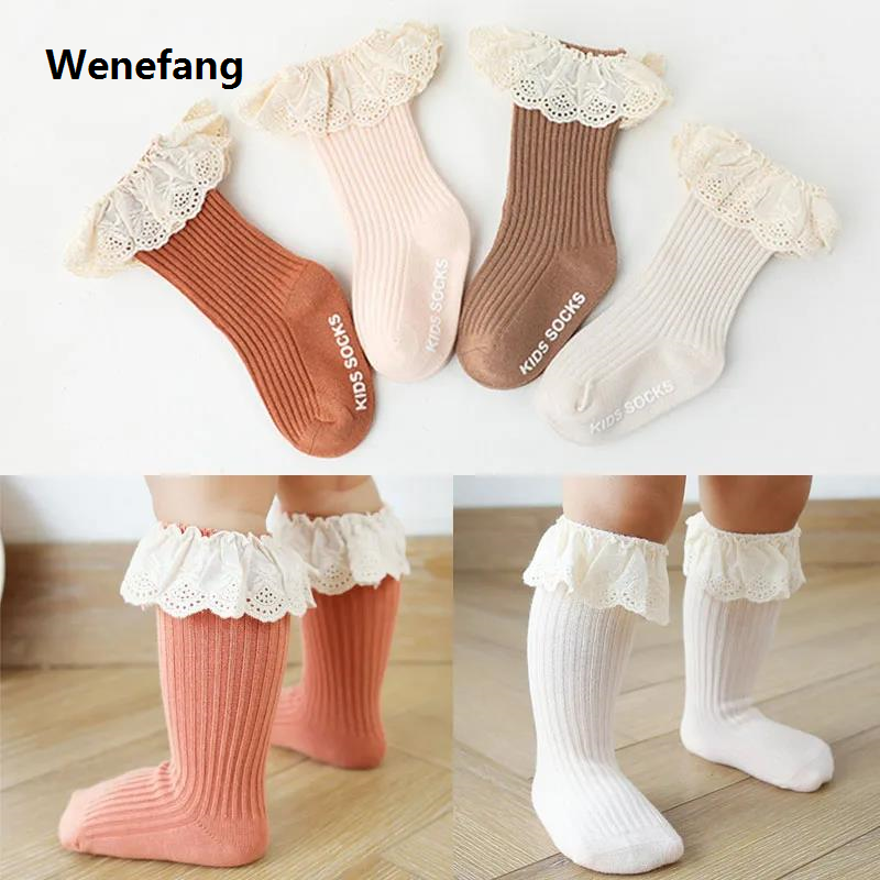 Wenefang Baby Socks New Kids Toddlers Girls Knee High Long Soft Cotton Lace Baby Children Socks Baby Girl Socks 0 To 3 Years Fall Clothes