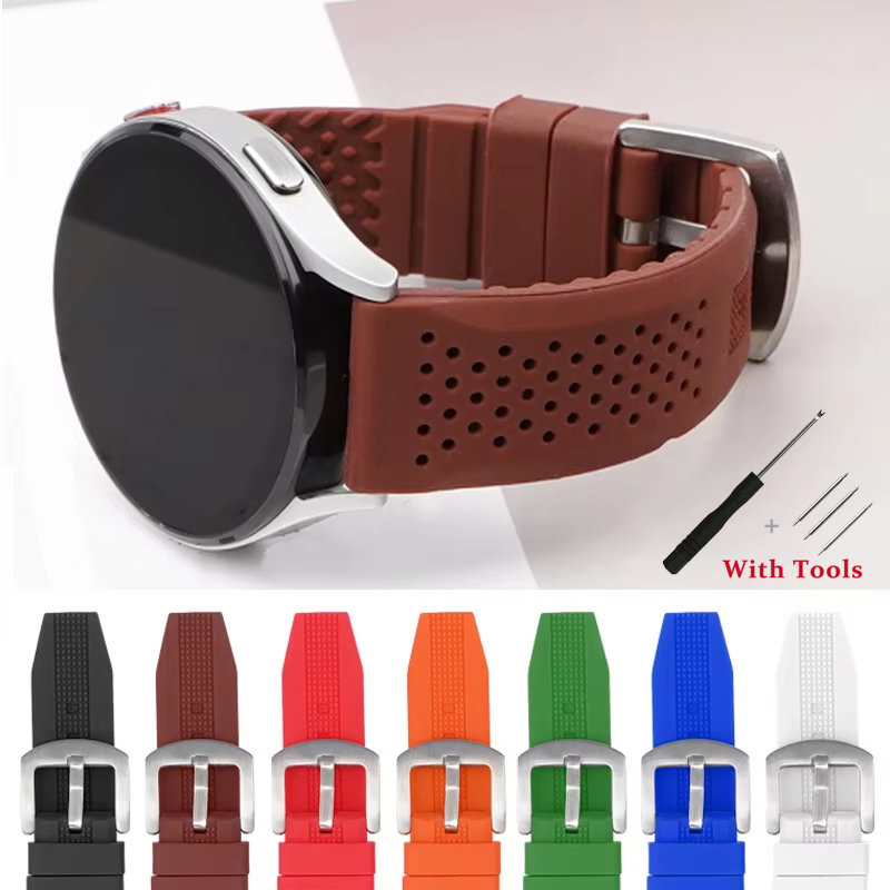 Breathable Silicone Rubber Watchband 16mm 18mm 20mm 22mm 24mm Women Men Wristband Strap Waterproof Sports Replacement Watch Belt