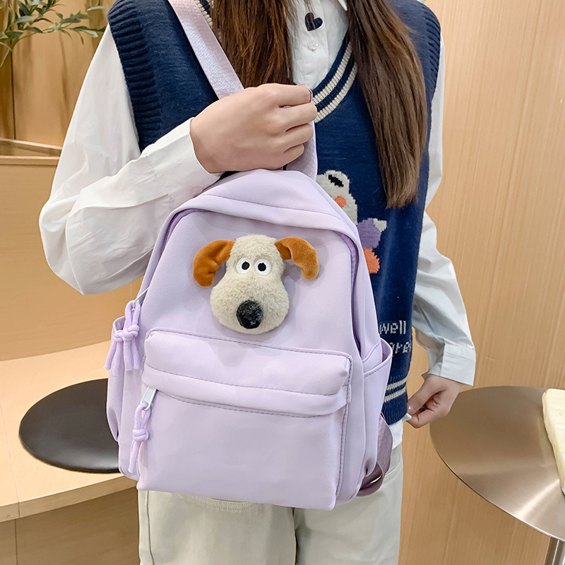 New fashion large-capacity children's backpack solid color simple large-capacity street casual Japanese style student schoolbag