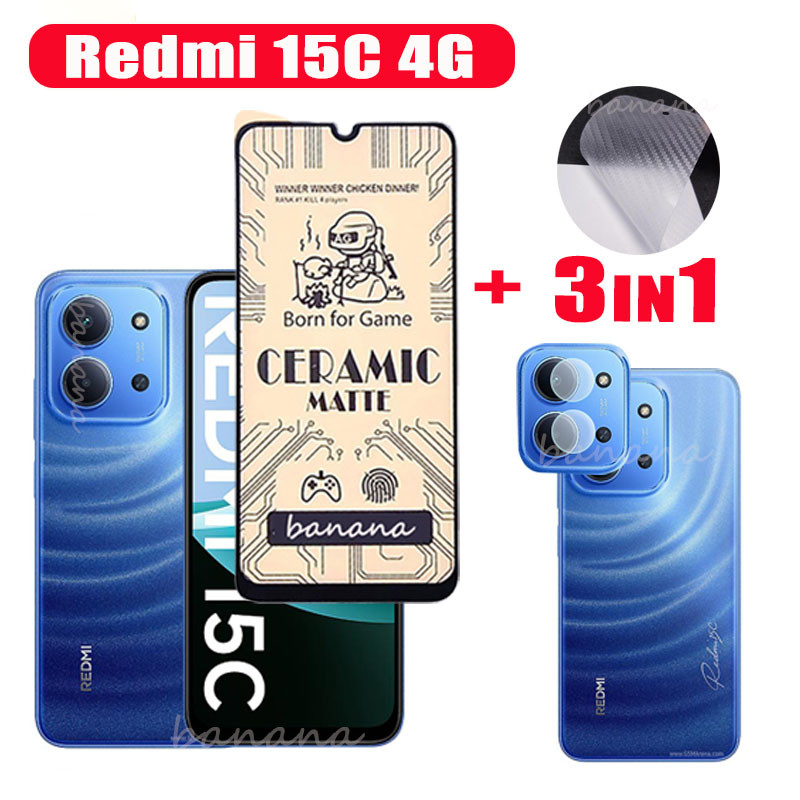For Redmi 15C 4G Ceramic Frosted Soft Film Redmi 14C 13C Redmi A5 A3 Poco C71 C75 Screen Protector 3 in 1 Camera Lens Protector