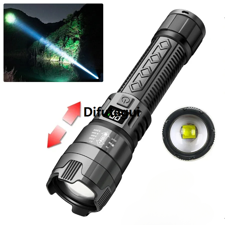 Difutagui New specials High Power Flashlight Type C Rechargeable Led Flashlight 2025 Powerful Torch Light for Camping Hiking Flash Light