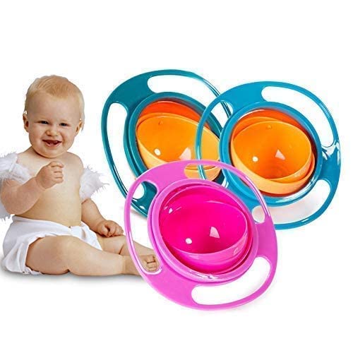 Plastic Baby Solid Portable Non Spill Feeding Toddler Gyro Bowl 360 Degree Rotate Dishes for Kids Food Baby Feeding Bowl Lunch Box