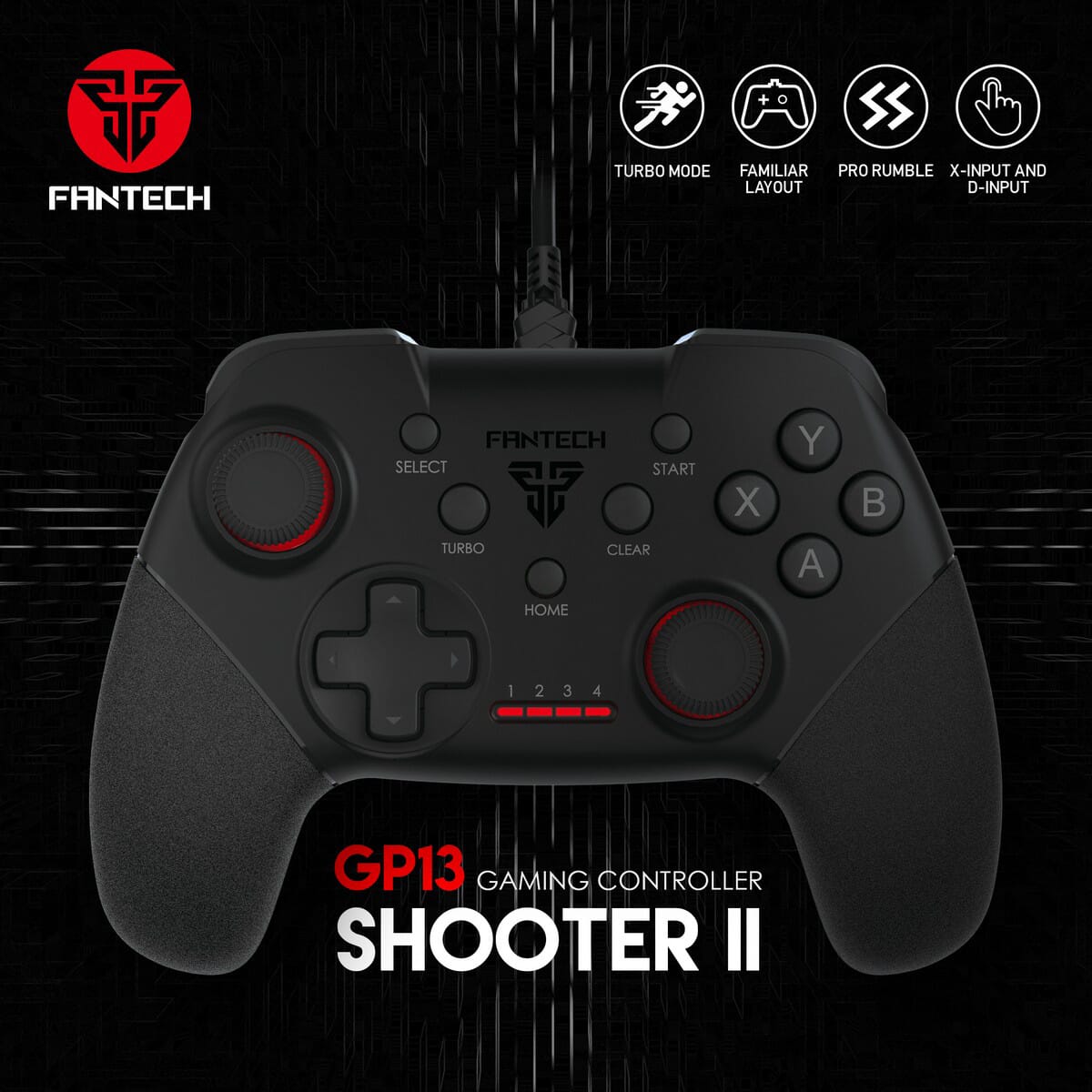 FANTECH Shooter II GP13 Gaming Controller | Known Console Like Layout With 1.8 Mtrs Wire