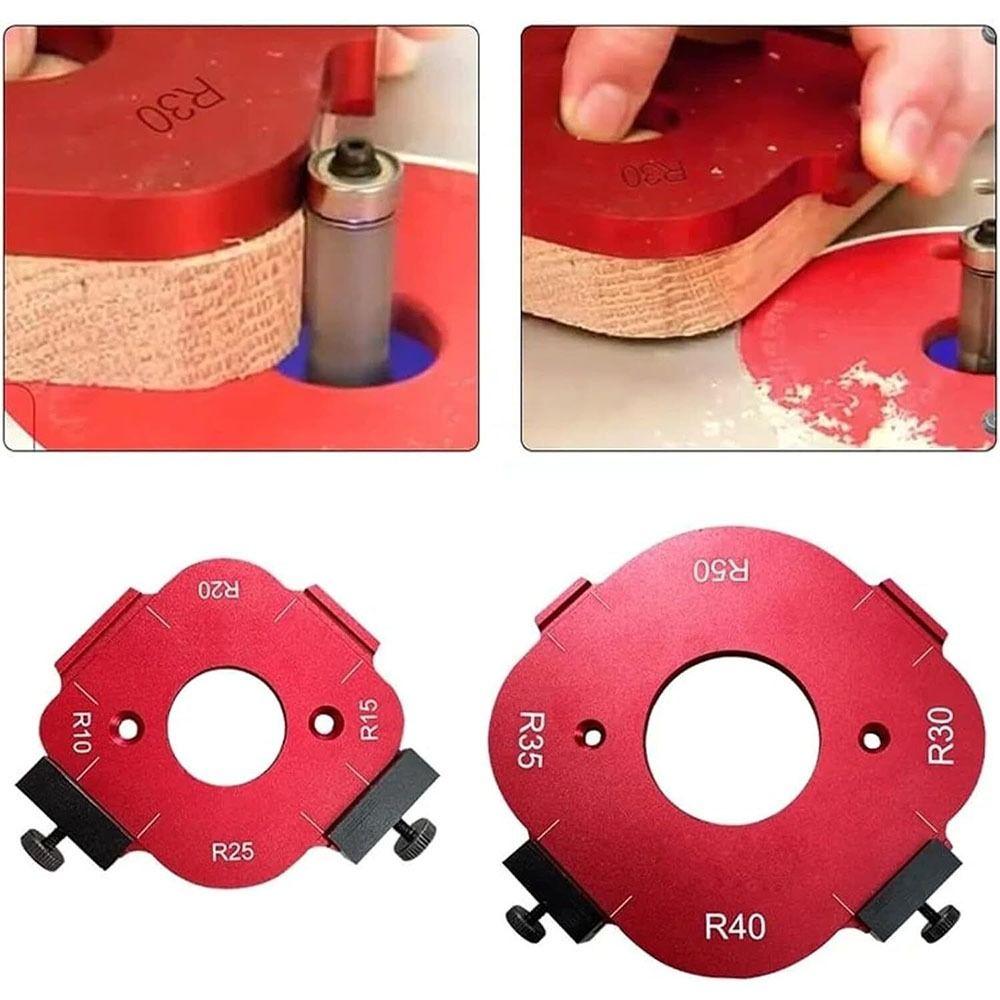 1/2pcs Durable Woodworking Round Corner Positioning Mold Aluminum Alloy 4 in 1 R10-R50 Radius Jig Reusable Round Corner Jig Template