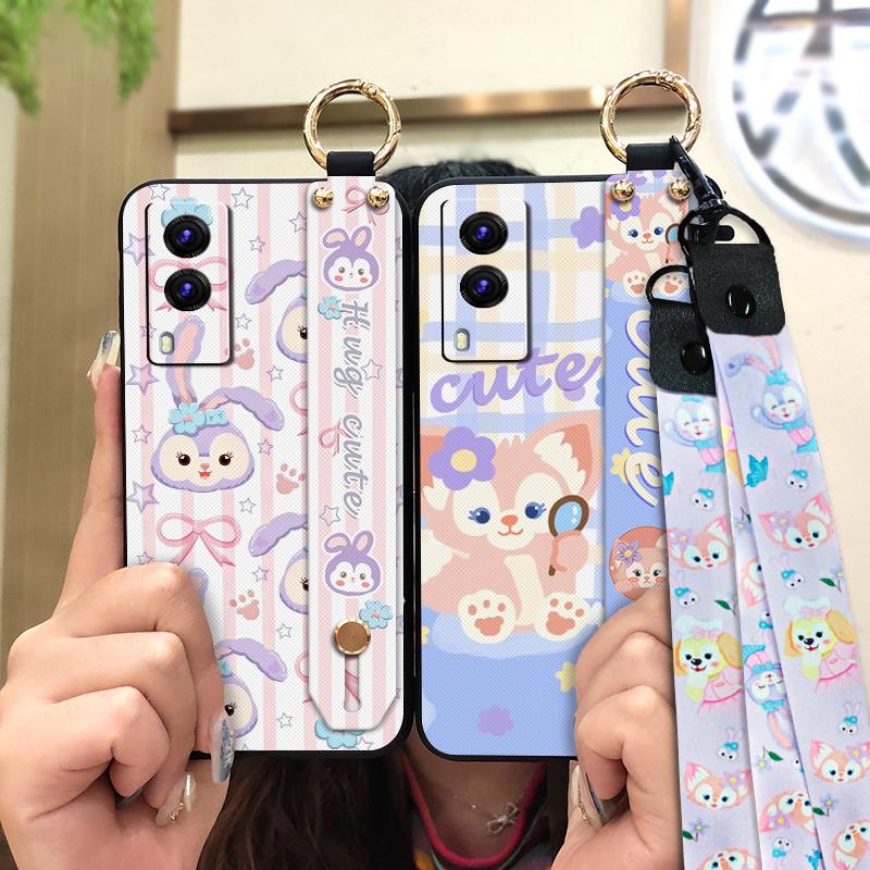 Soft case Kickstand Phone Case For VIVO V21E 5G/Y71T Wristband protective Fashion Design Dirt-resistant Phone Holder