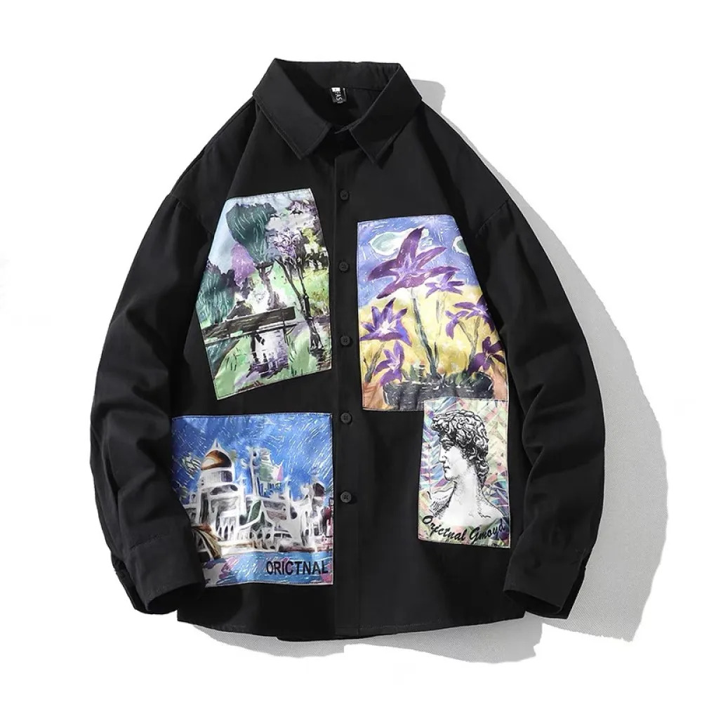 | Instyle Nepal | 916 / C22 Painting Printed Oversize Full Shirt For Man
