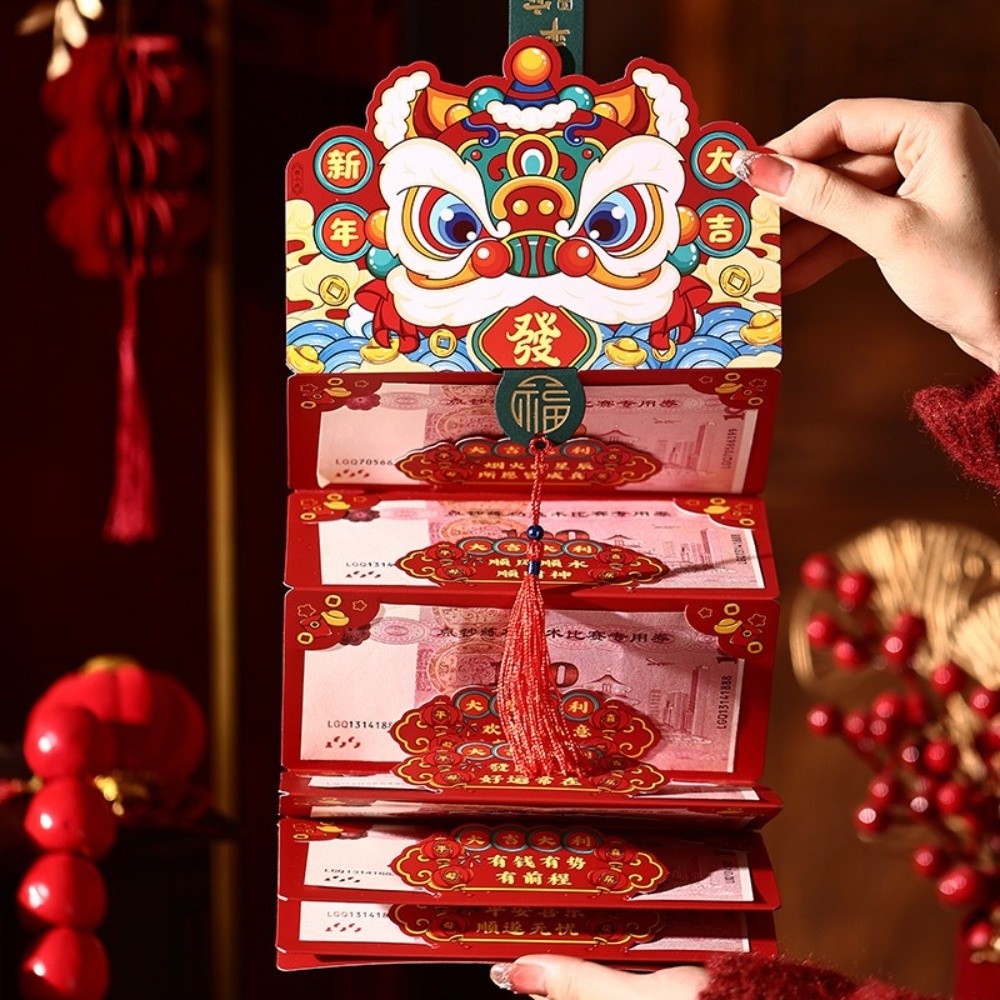 6pcs Money Cartoon 2026 Horse Year Red Envelope Traditional Thickened Money Envelope Blessing Hongbao Spring Festival
