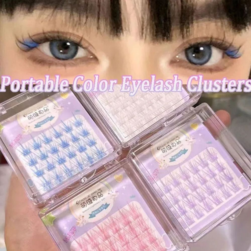 New Colorful Segment Eyelashes 3D Mink Hair Soft Stem False Eyelashes Wispy Natural Individual Lashes for Eyelash Extension