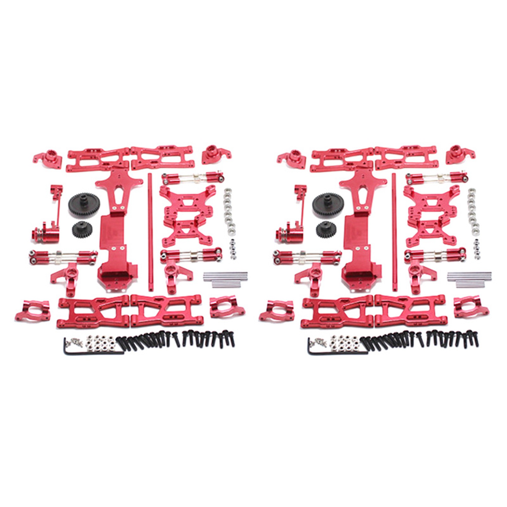 JINMY 2X for 1:14 144001 RC Car Full Upgrade Spare Parts Metal C Seat Steering Cup Swing Arm Central Drive Shaft,Red