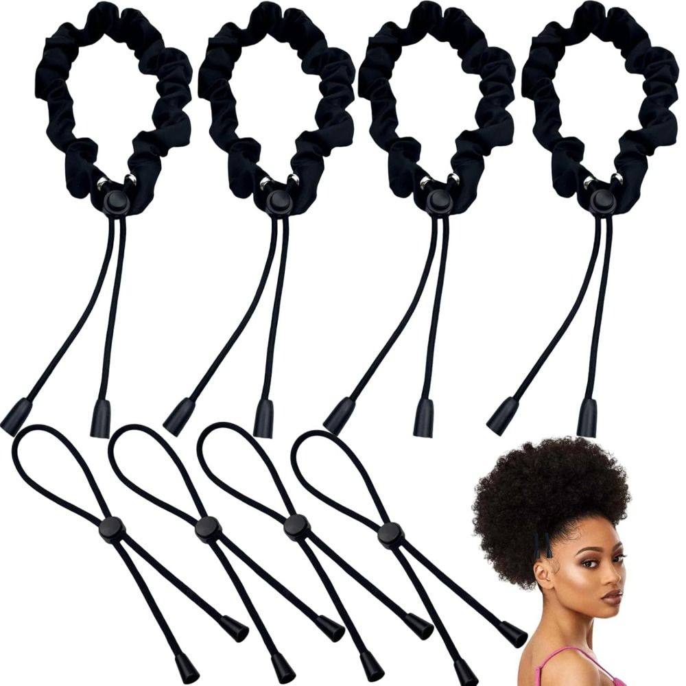 Hot Adjustable Hair Rope African Puffs Afro Puff Ponytail Hair Ties Black Hairstyle Bands for Thick Curly
