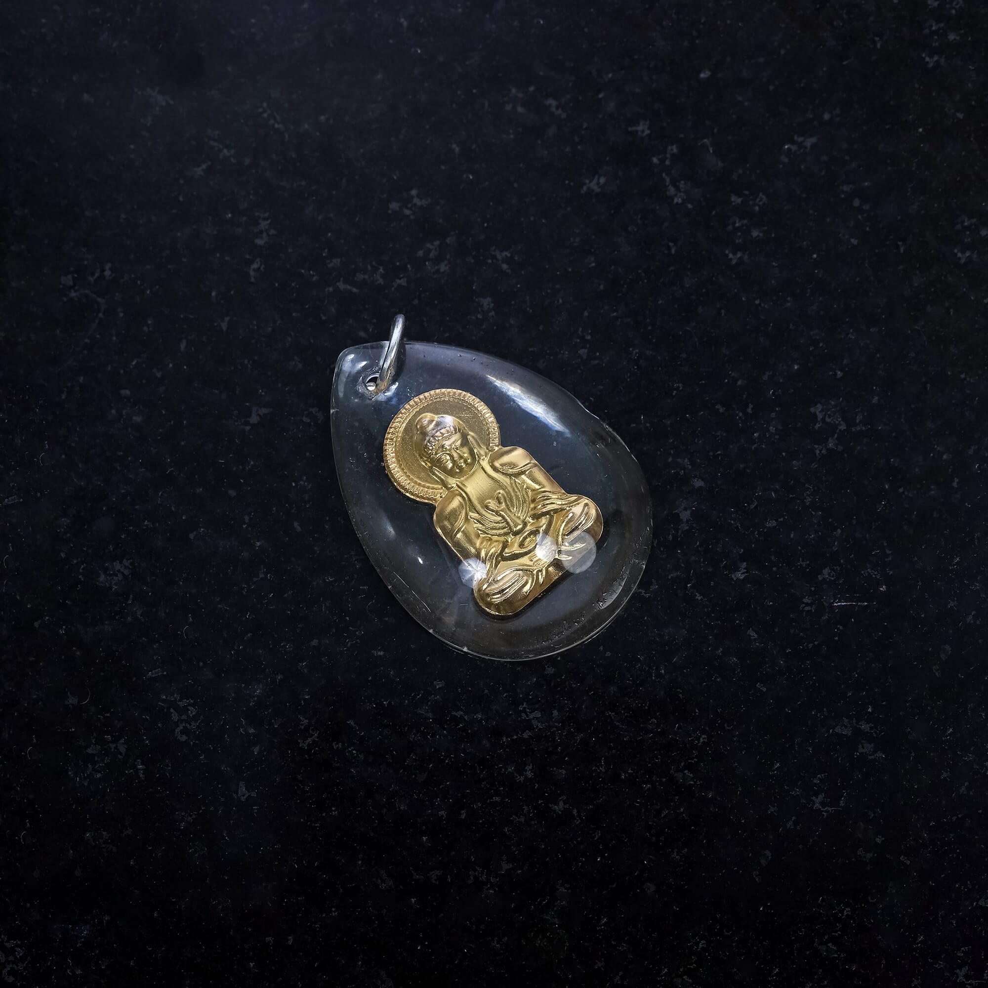 Golden Color Buddha Statue Design Palm Pendant