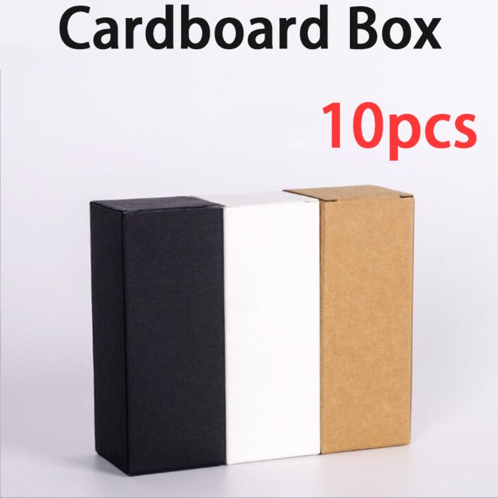 10PCS Souvenir Kraft Paper Cardboard Box Black/White DIY Handmade Paper Gift Box Small Large Size Cookies Candy Packaging Box Baby Shower
