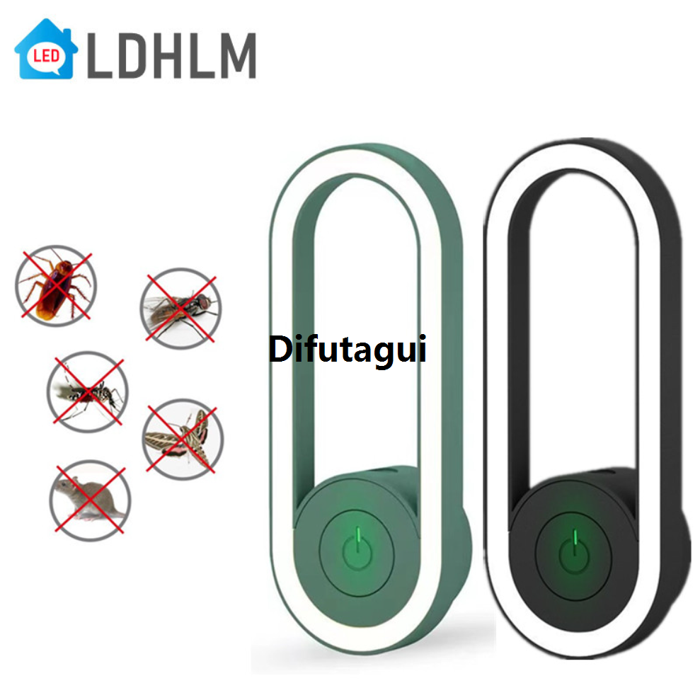 Difutagui LED Night Light Ultrasonic Insect Repellent Electronic Mosquito Fashion Repellent Mouse Spider Cockroach Portable Insect Killer