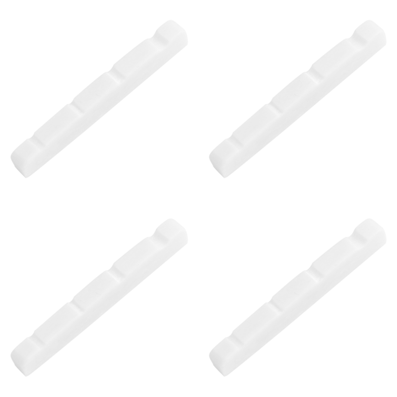 FORIDE 4X Pre-Slotted Flat Bottom Bone Bass Nut for 4 String PB Precision Bass Jazz Bass, 38X3.5X5/4.5mm