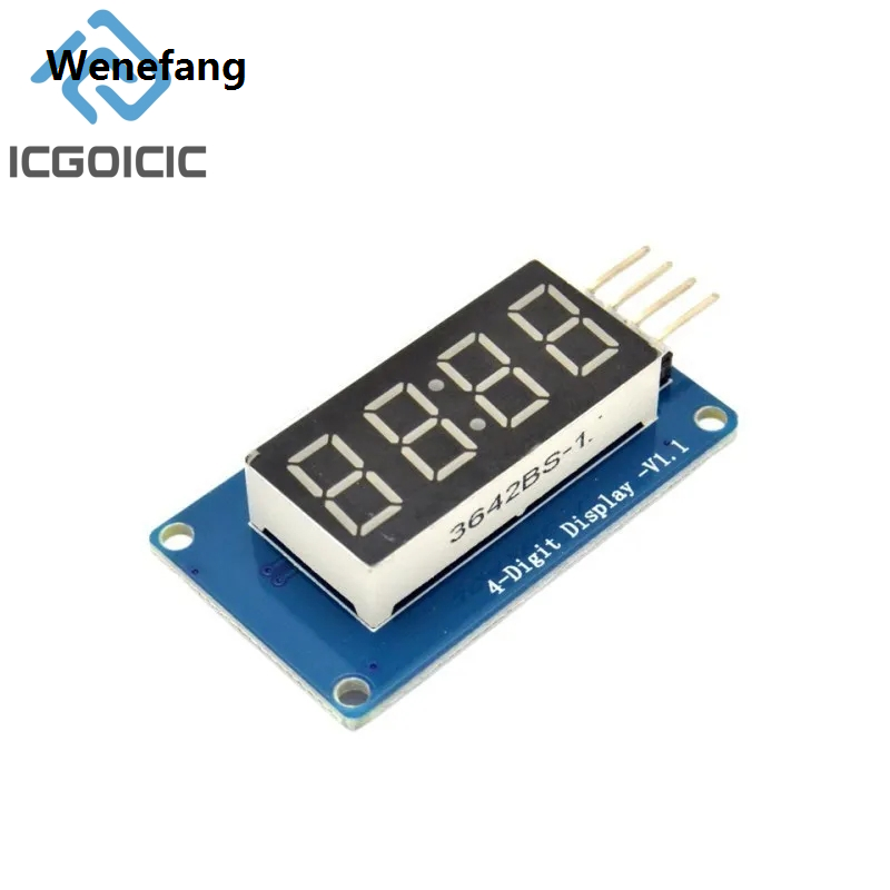 Wenefang TM1637 LED Display Module For Arduino 7 Segment 4 Bits 0.36Inch Sales promotion Clock RED Anode Digital Tube Four Serial Driver Board Pack