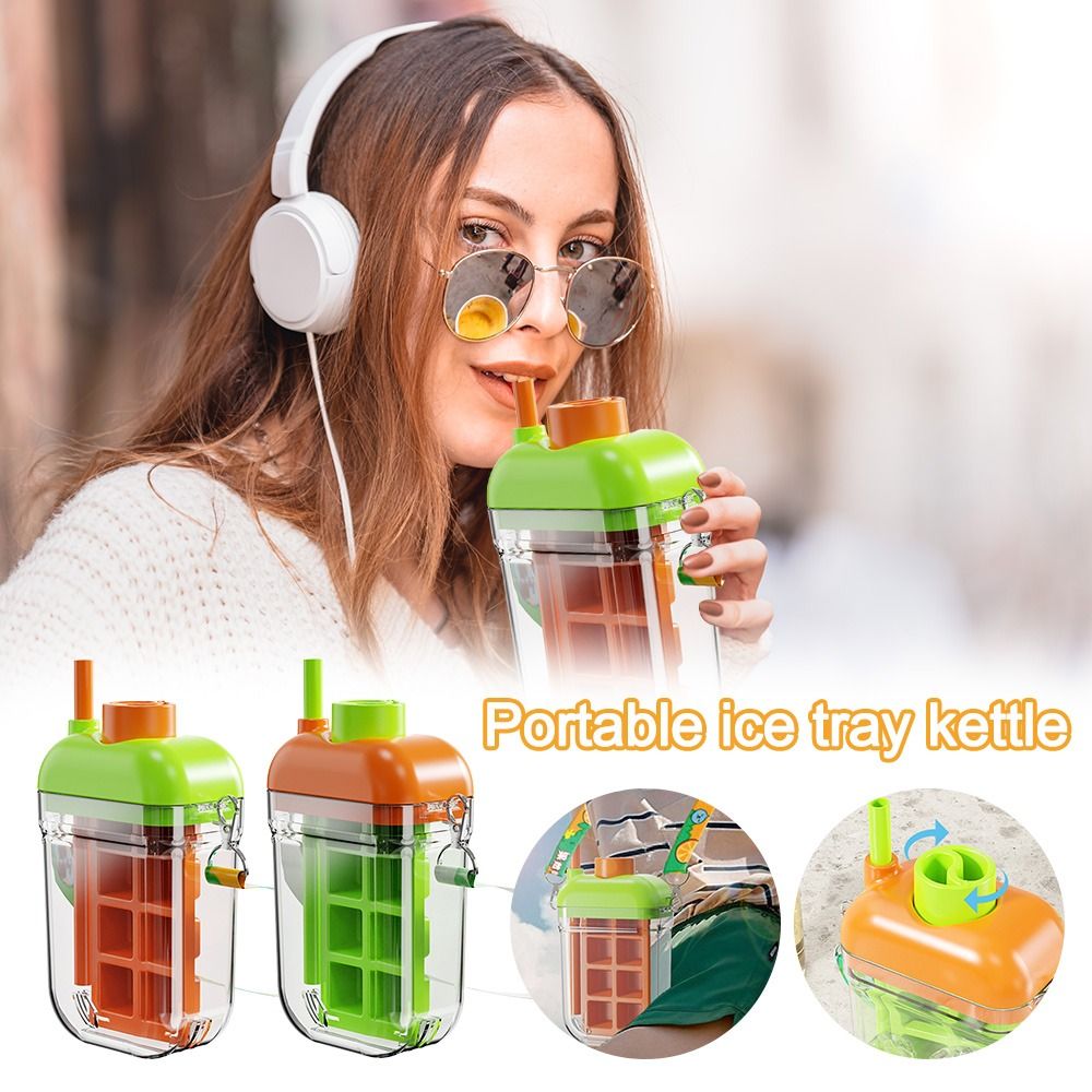 Practical Water Injection Ice Tray Mold Press Type Reusable Ice Maker Bottle With Lid Pineapple Shape DIY Ice Maker Ice Cube Tray Outdoor