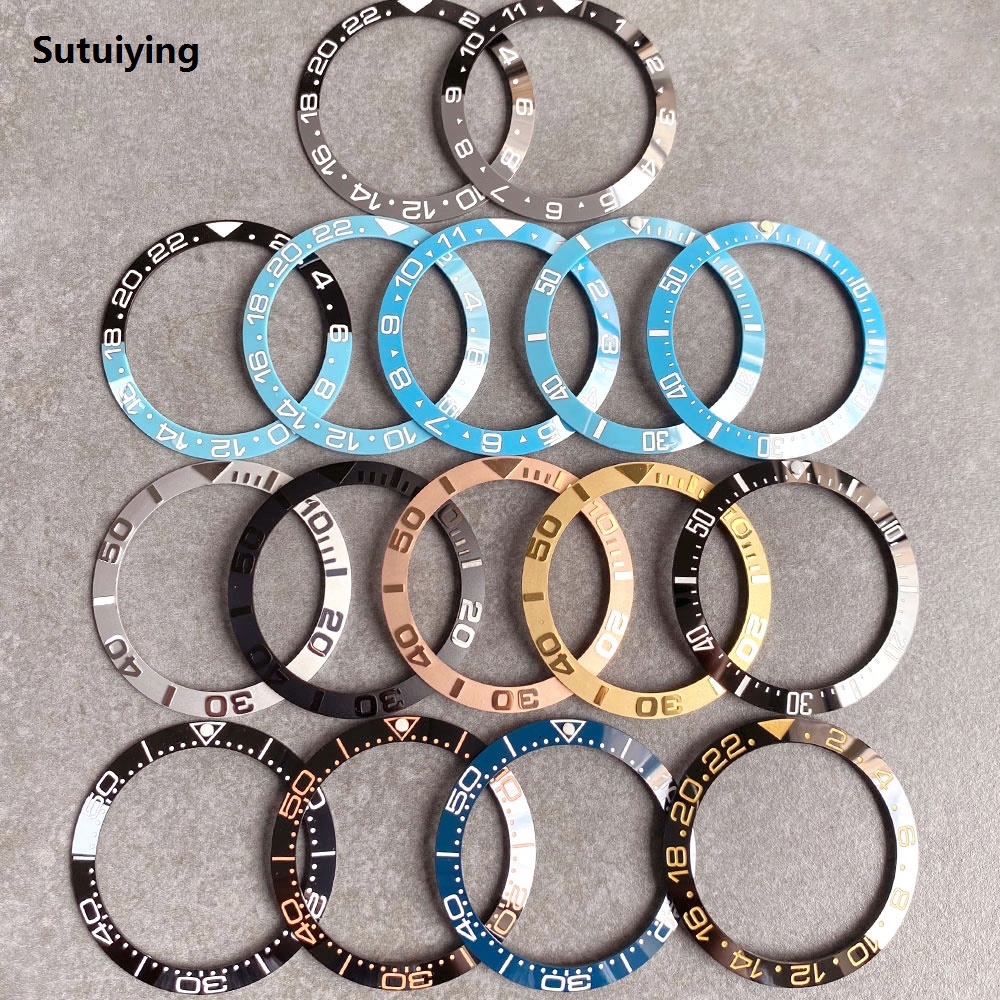 Sutuiying Ceramic/Aluminum Watch Bezel Insert Sloping Watch Bezel Ring for High Quality NH35 Diver Men Watch for SUB SEA YACHT MASTER GMT 40mm Watch