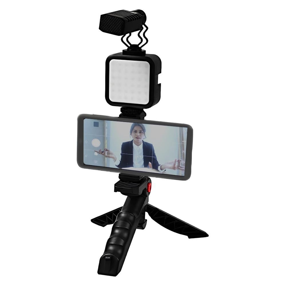 Xtreme Acoustics Tripod stand KIT with Mic, mini Tripod Stand, Slefie Light (XA-SGM-02-C) (Youtuber Vlogging Kit )