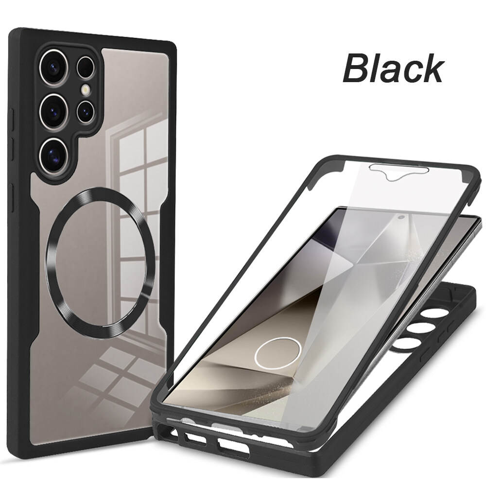 Linman HODON 360° Magnetic Full Screen Phone Case for SamsBargain price ung S24 S23 Ultra S22 FE with Shockproof Glass Back