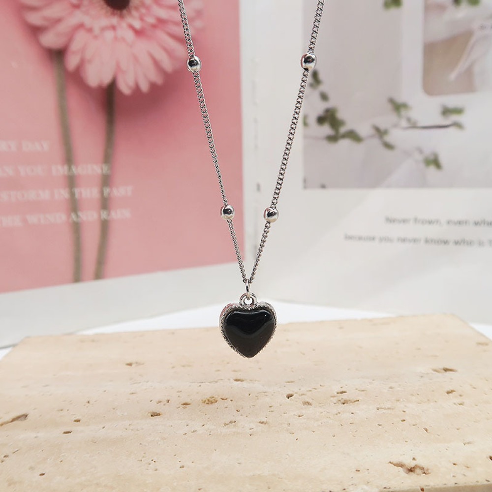 High Quality Alloy Heart Mood Pendant Necklace Color Change Silver Love Heart Pendant Gift Temperature Sensing Necklace Jewelry Gifts