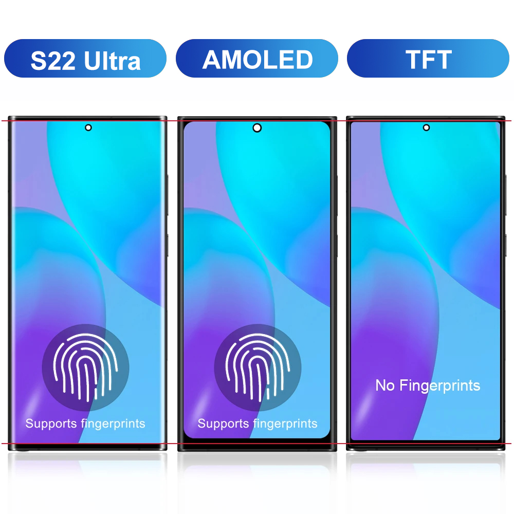 HOT For AMOLED With Frame For Samsung S22 Ultra 5G LCD S908B S908U S908N Display Touch Screen Digitizer Assembly